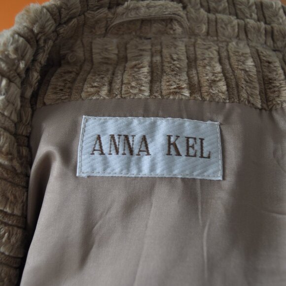 ANNA KEL vintage 2 in 1 corduroy jacket REAL FUR - Picture 6 of 10